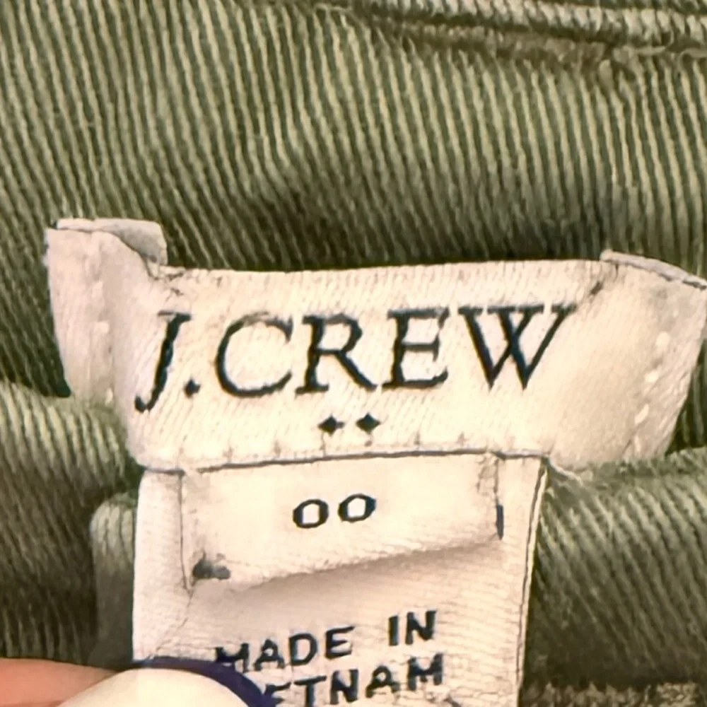 J. CREW Olive Green Women’s Slim Boyfriend Chino Pants Size 00 - Picture 3 of 4